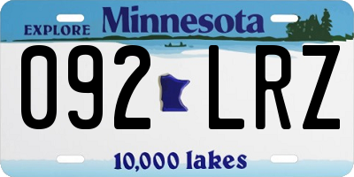MN license plate 092LRZ