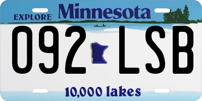 MN license plate 092LSB