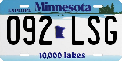 MN license plate 092LSG