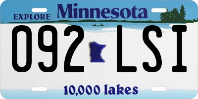 MN license plate 092LSI