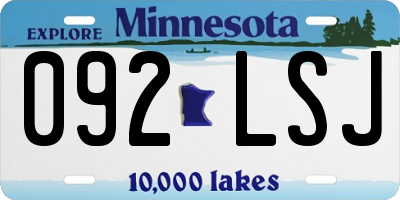 MN license plate 092LSJ