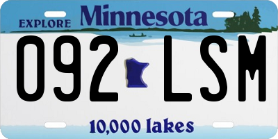 MN license plate 092LSM