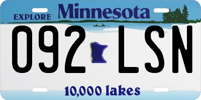 MN license plate 092LSN