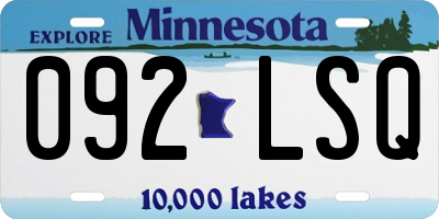MN license plate 092LSQ