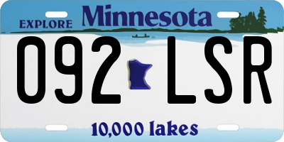 MN license plate 092LSR