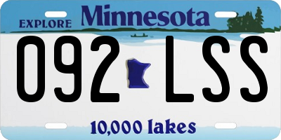 MN license plate 092LSS