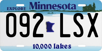 MN license plate 092LSX