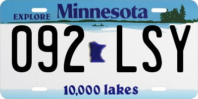 MN license plate 092LSY