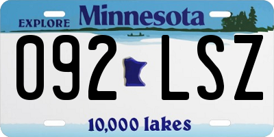 MN license plate 092LSZ