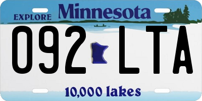 MN license plate 092LTA