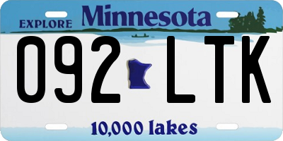 MN license plate 092LTK