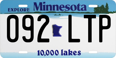MN license plate 092LTP