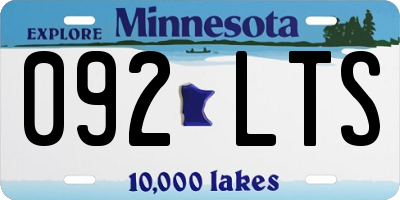 MN license plate 092LTS