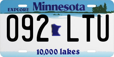 MN license plate 092LTU