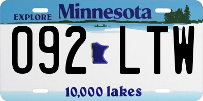 MN license plate 092LTW