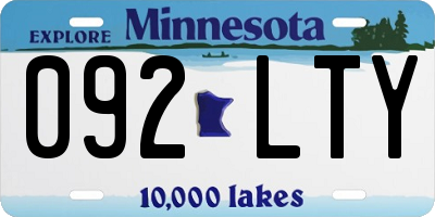 MN license plate 092LTY