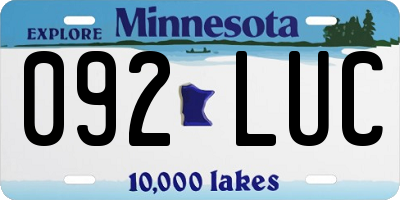 MN license plate 092LUC