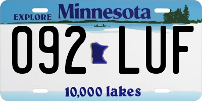 MN license plate 092LUF
