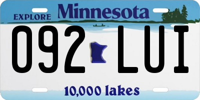MN license plate 092LUI