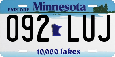 MN license plate 092LUJ