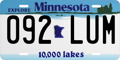 MN license plate 092LUM