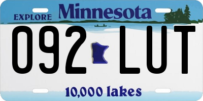 MN license plate 092LUT