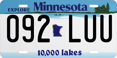 MN license plate 092LUU