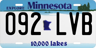 MN license plate 092LVB