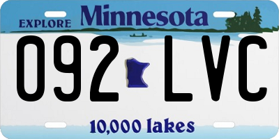 MN license plate 092LVC