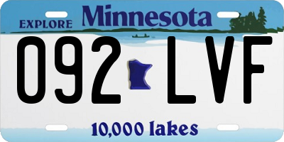 MN license plate 092LVF