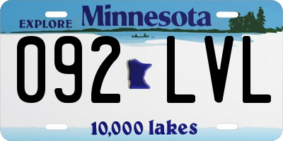 MN license plate 092LVL