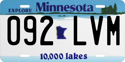 MN license plate 092LVM
