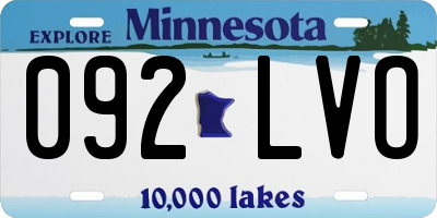 MN license plate 092LVO