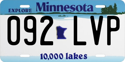 MN license plate 092LVP