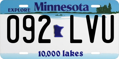 MN license plate 092LVU