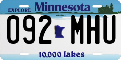 MN license plate 092MHU