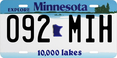 MN license plate 092MIH