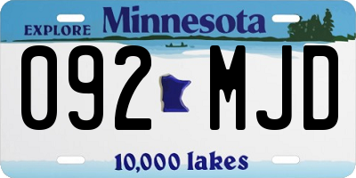 MN license plate 092MJD