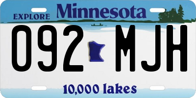 MN license plate 092MJH