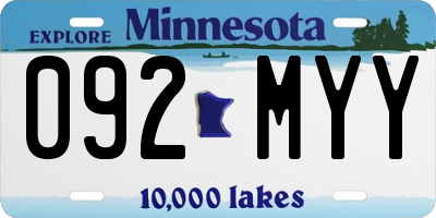 MN license plate 092MYY
