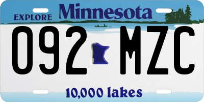 MN license plate 092MZC