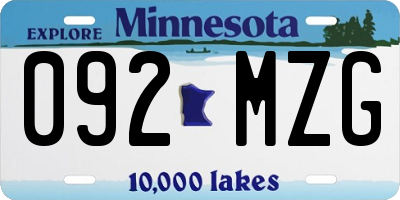 MN license plate 092MZG