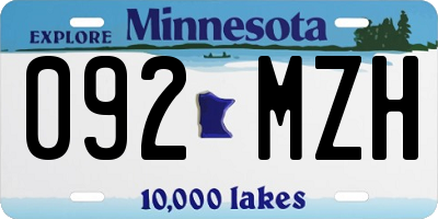 MN license plate 092MZH