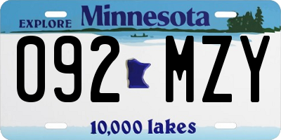 MN license plate 092MZY