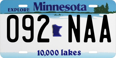 MN license plate 092NAA