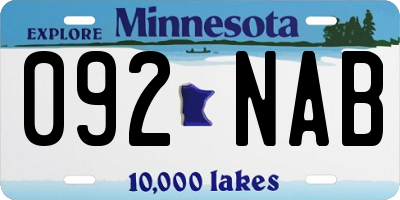 MN license plate 092NAB