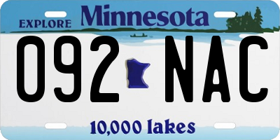 MN license plate 092NAC