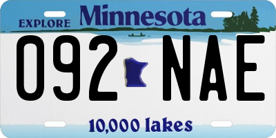 MN license plate 092NAE