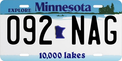 MN license plate 092NAG
