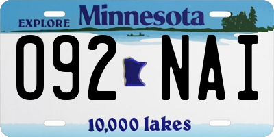 MN license plate 092NAI